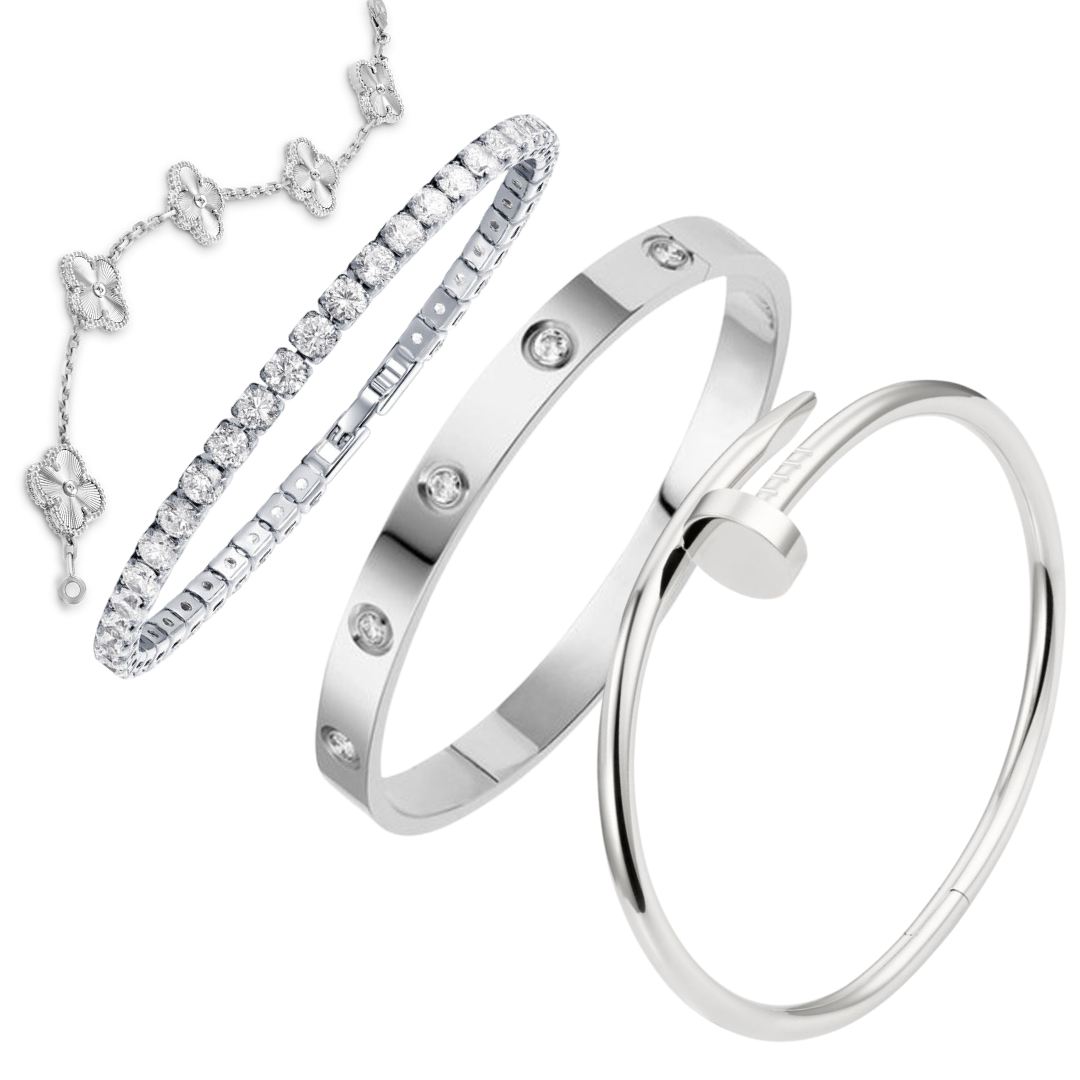 STACKED ELEGANCE SET OF 4 | SILVER