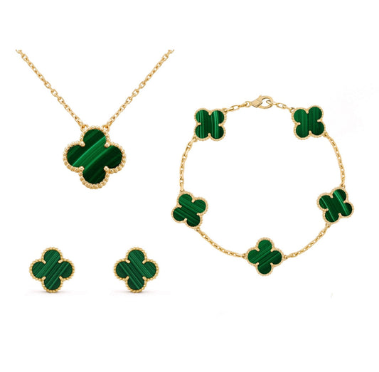 CLOVER BLOOM SET 3 GOLD | GREEN